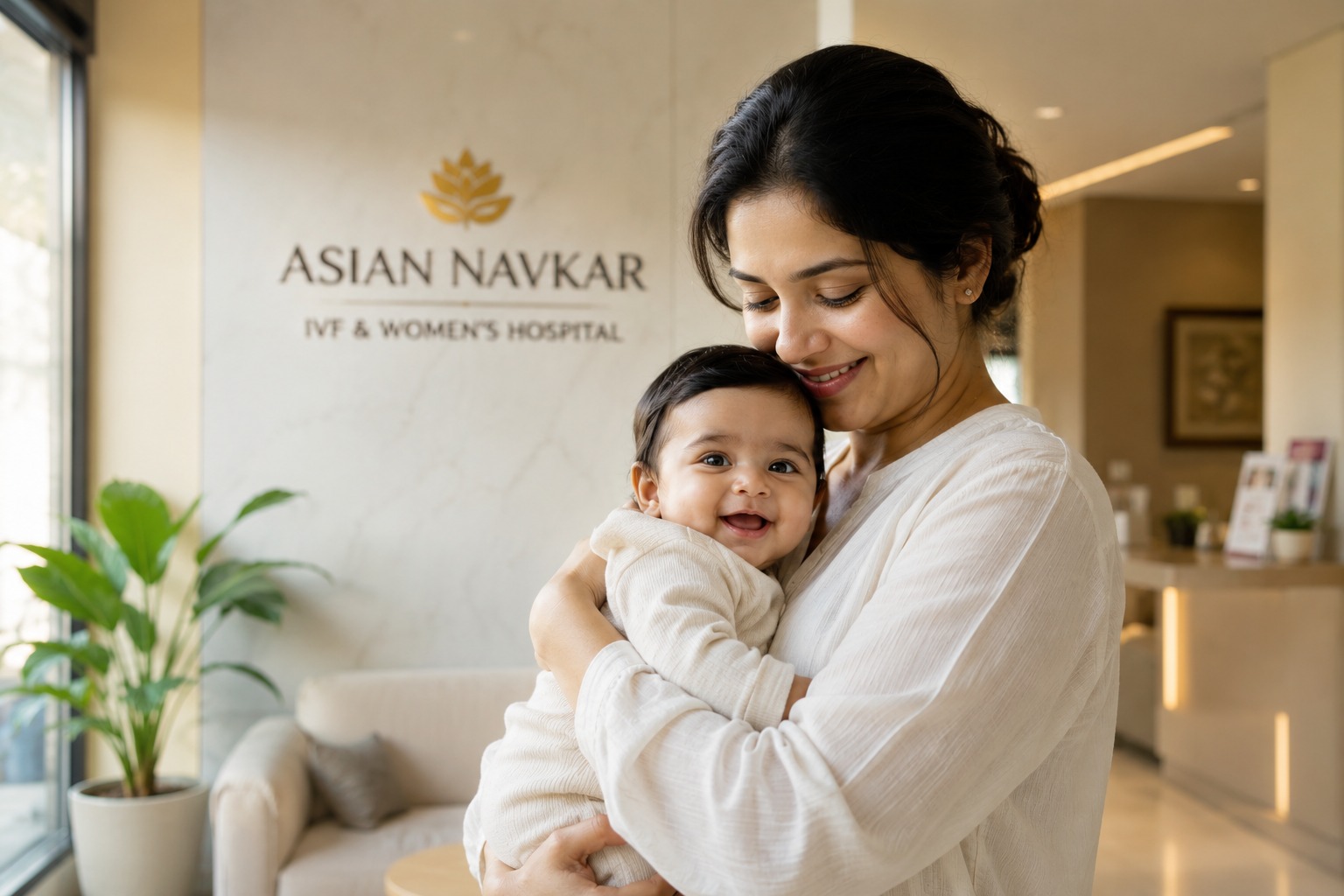 Mother holding baby